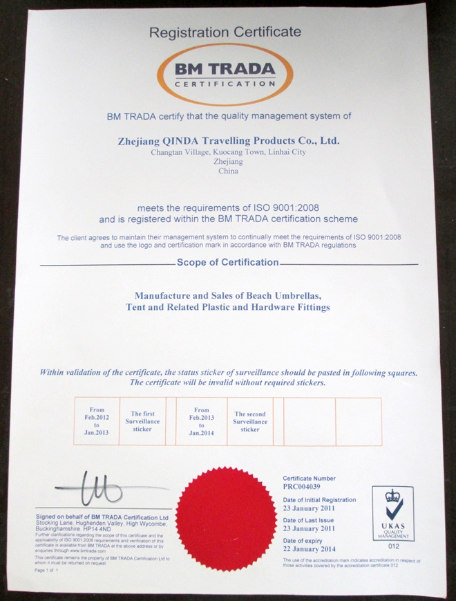 BM TRADA 认证证书 英文