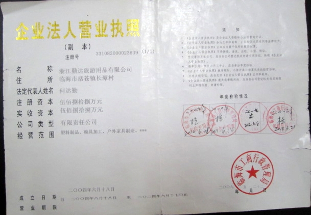 企业法人营业执照 副本